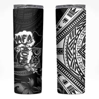 Hafa Adai Guam Discovery Day Skinny Tumbler Chamorro Latte Stone Hand Black Version LT14 Black - Polynesian Pride