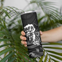 Hafa Adai Guam Discovery Day Skinny Tumbler Chamorro Latte Stone Hand Black Version LT14 - Polynesian Pride