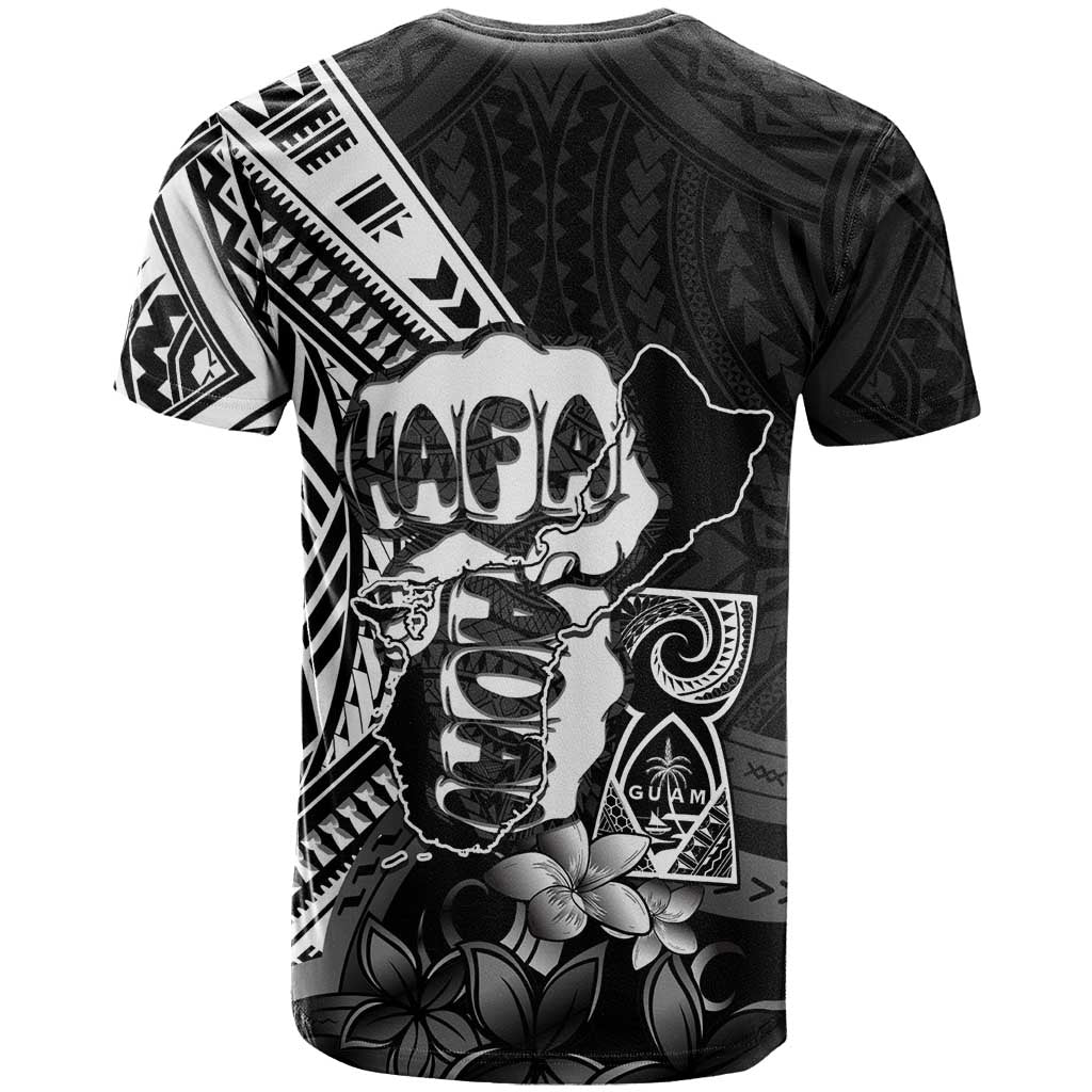 Hafa Adai Guam Discovery Day T Shirt Chamorro Latte Stone Hand Black Version