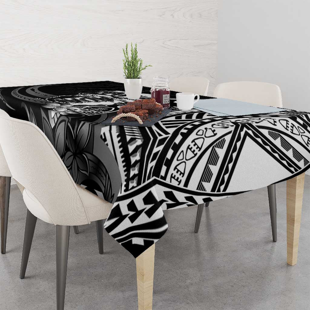 Hafa Adai Guam Discovery Day Tablecloth Chamorro Latte Stone Hand Black Version