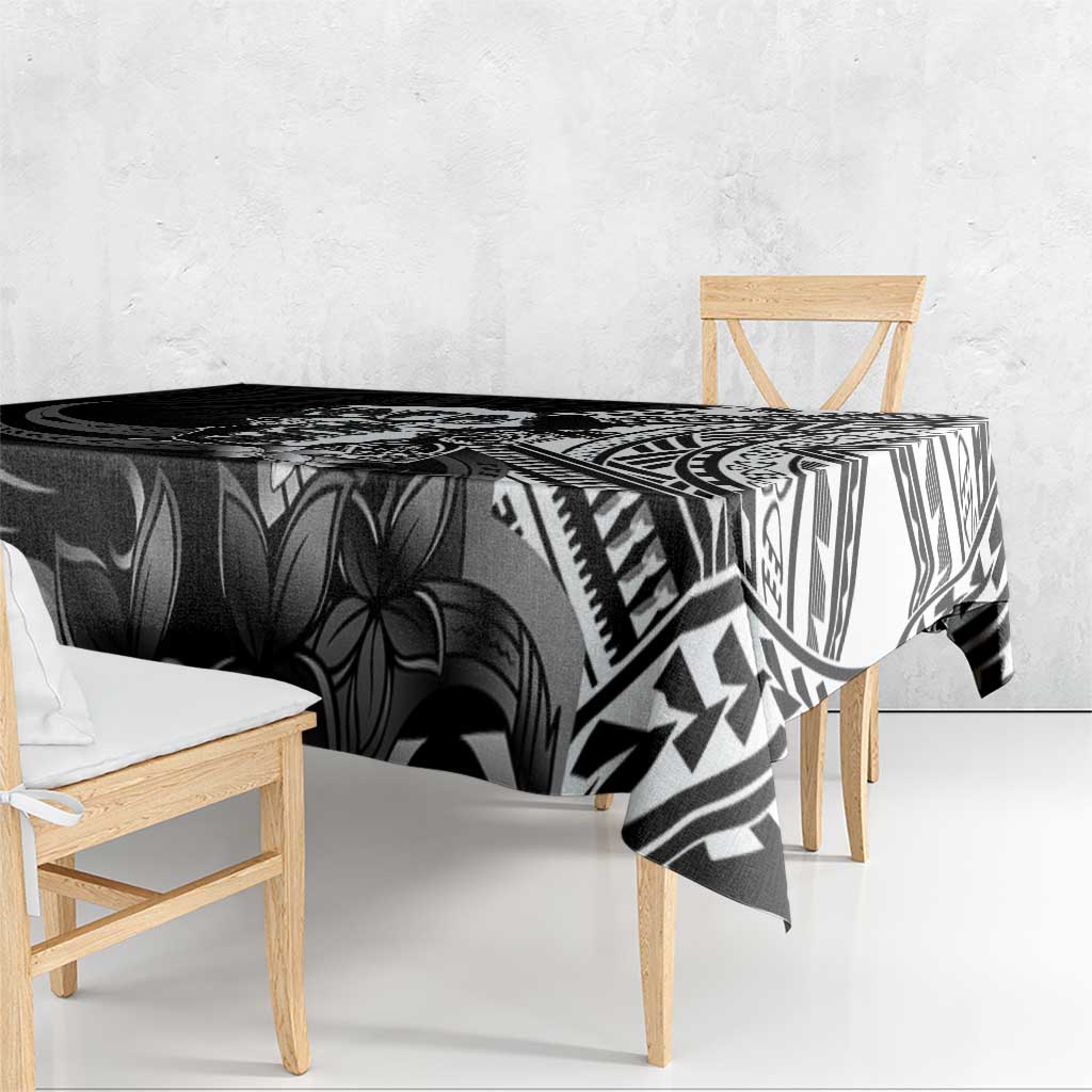 Hafa Adai Guam Discovery Day Tablecloth Chamorro Latte Stone Hand Black Version