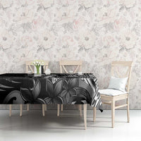 Hafa Adai Guam Discovery Day Tablecloth Chamorro Latte Stone Hand Black Version