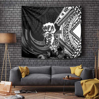 Hafa Adai Guam Discovery Day Tapestry Chamorro Latte Stone Hand Black Version
