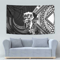 Hafa Adai Guam Discovery Day Tapestry Chamorro Latte Stone Hand Black Version