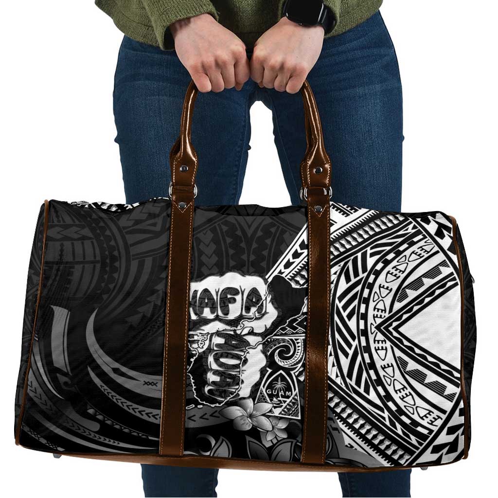 Hafa Adai Guam Discovery Day Travel Bag Chamorro Latte Stone Hand Black Version