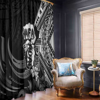 Hafa Adai Guam Discovery Day Window Curtain Chamorro Latte Stone Hand Black Version