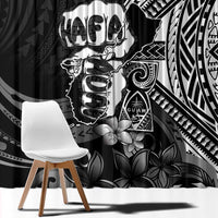 Hafa Adai Guam Discovery Day Window Curtain Chamorro Latte Stone Hand Black Version
