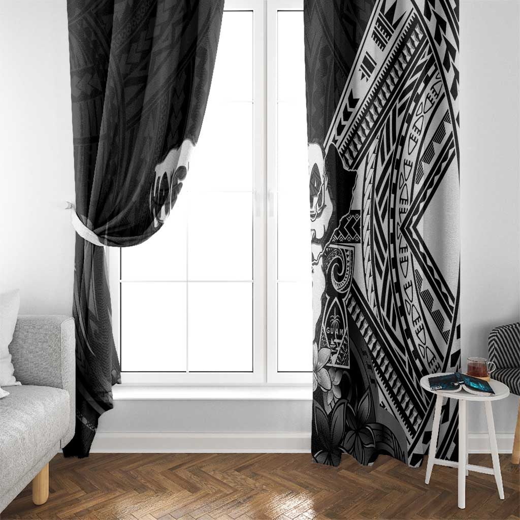 Hafa Adai Guam Discovery Day Window Curtain Chamorro Latte Stone Hand Black Version