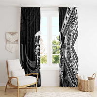 Hafa Adai Guam Discovery Day Window Curtain Chamorro Latte Stone Hand Black Version