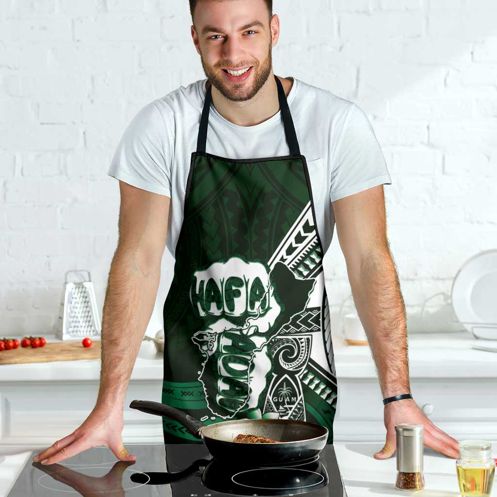 Hafa Adai Guam Discovery Day Apron Chamorro Latte Stone Hand Green Version LT14 - Polynesian Pride