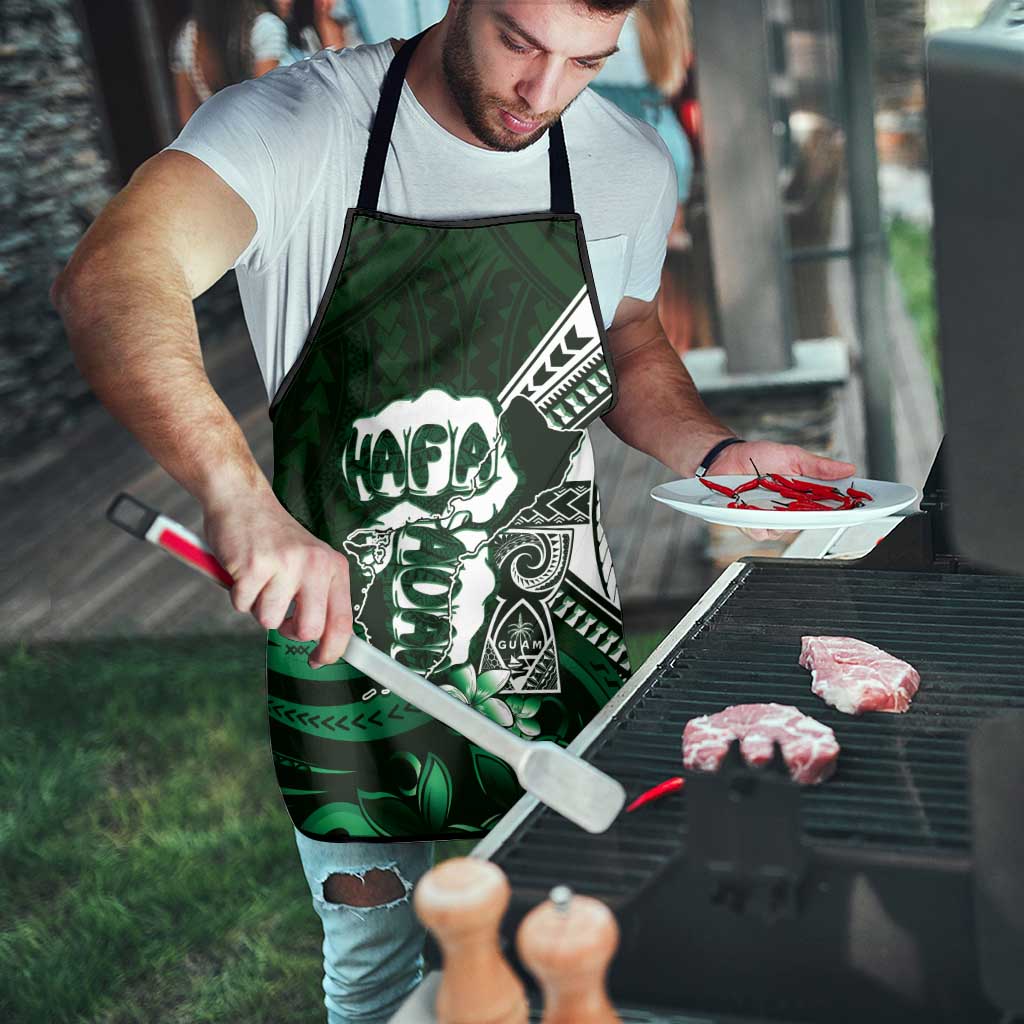Hafa Adai Guam Discovery Day Apron Chamorro Latte Stone Hand Green Version LT14 - Polynesian Pride