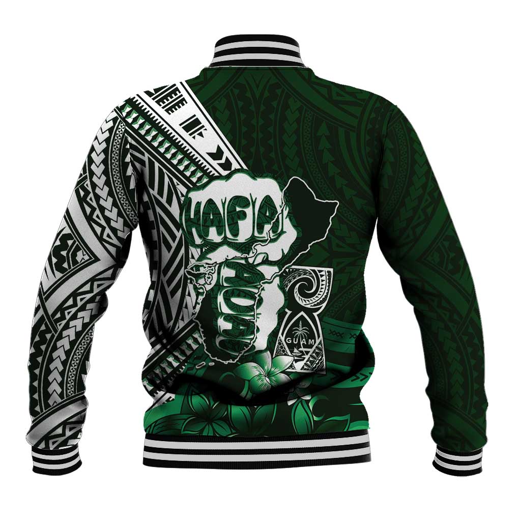 Hafa Adai Guam Discovery Day Baseball Jacket Chamorro Latte Stone Hand Green Version