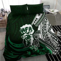 Hafa Adai Guam Discovery Day Bedding Set Chamorro Latte Stone Hand Green Version