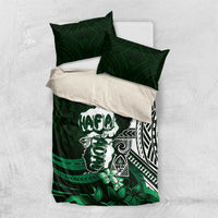 Hafa Adai Guam Discovery Day Bedding Set Chamorro Latte Stone Hand Green Version