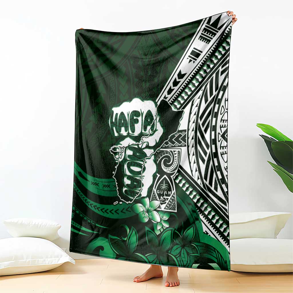 Hafa Adai Guam Discovery Day Blanket Chamorro Latte Stone Hand Green Version LT14 - Polynesian Pride