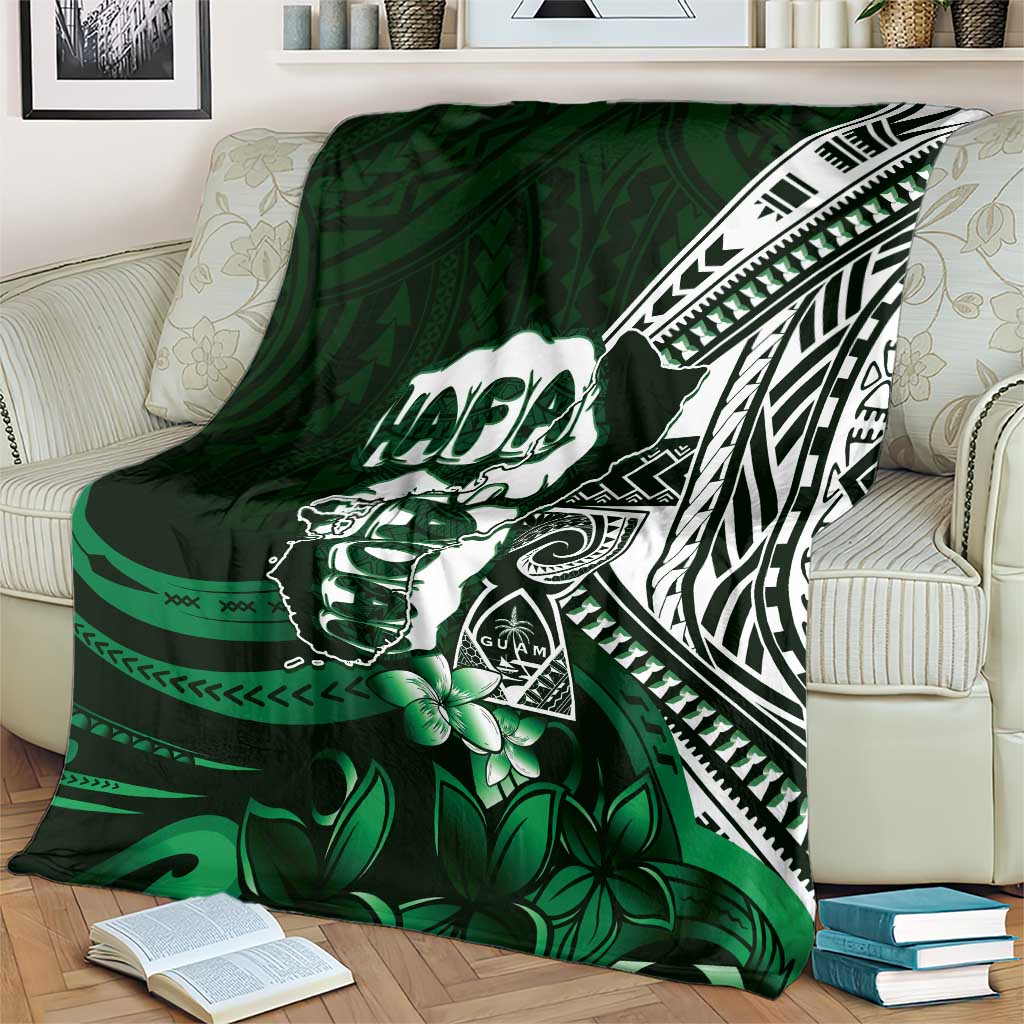 Hafa Adai Guam Discovery Day Blanket Chamorro Latte Stone Hand Green Version LT14 - Polynesian Pride