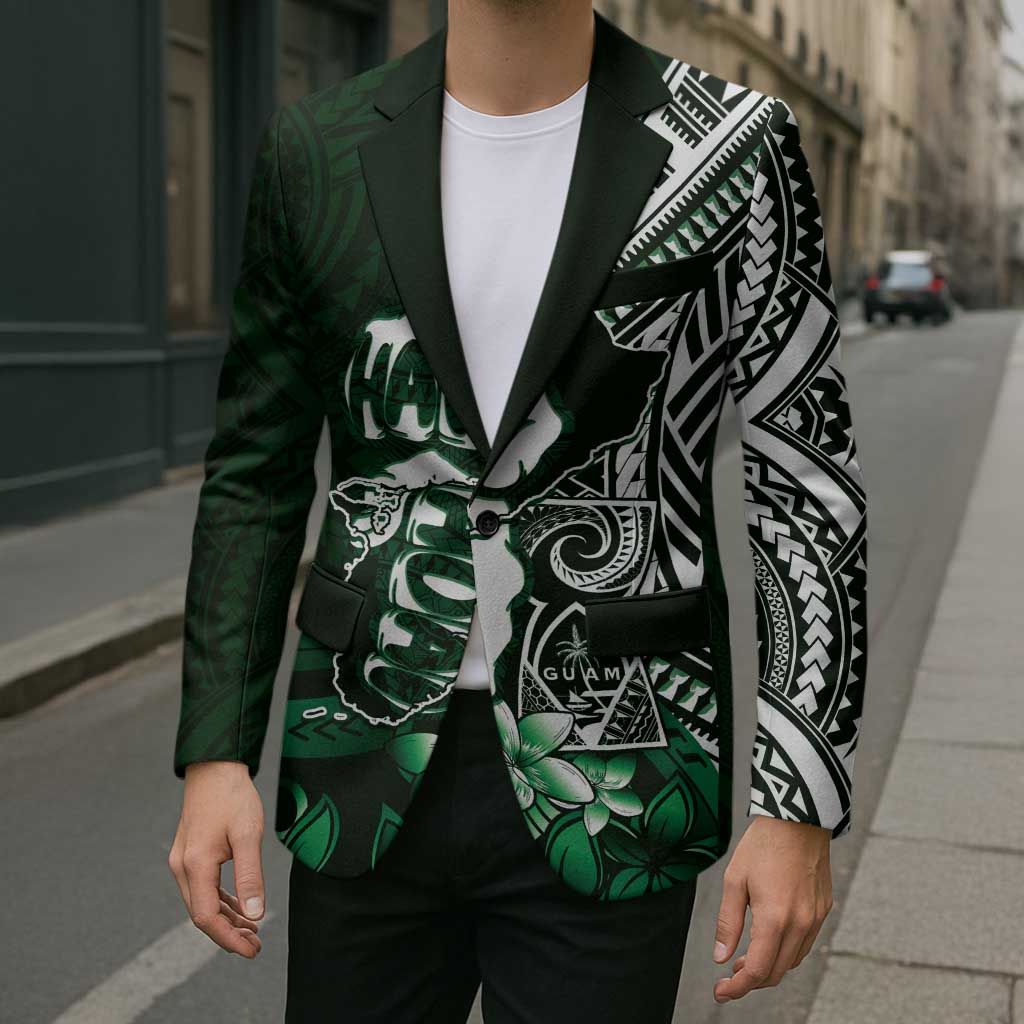 Hafa Adai Guam Discovery Day Blazer Chamorro Latte Stone Hand Green Version