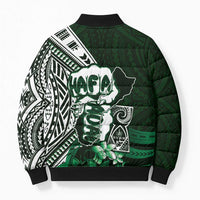 Hafa Adai Guam Discovery Day Bomber Puffer Jacket Chamorro Latte Stone Hand Green Version