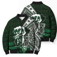 Hafa Adai Guam Discovery Day Bomber Puffer Jacket Chamorro Latte Stone Hand Green Version