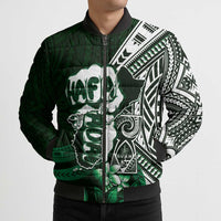 Hafa Adai Guam Discovery Day Bomber Puffer Jacket Chamorro Latte Stone Hand Green Version