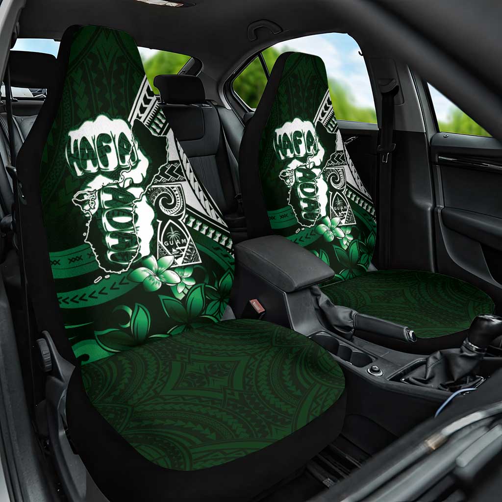 Hafa Adai Guam Discovery Day Car Seat Cover Chamorro Latte Stone Hand Green Version LT14 One Size Green - Polynesian Pride