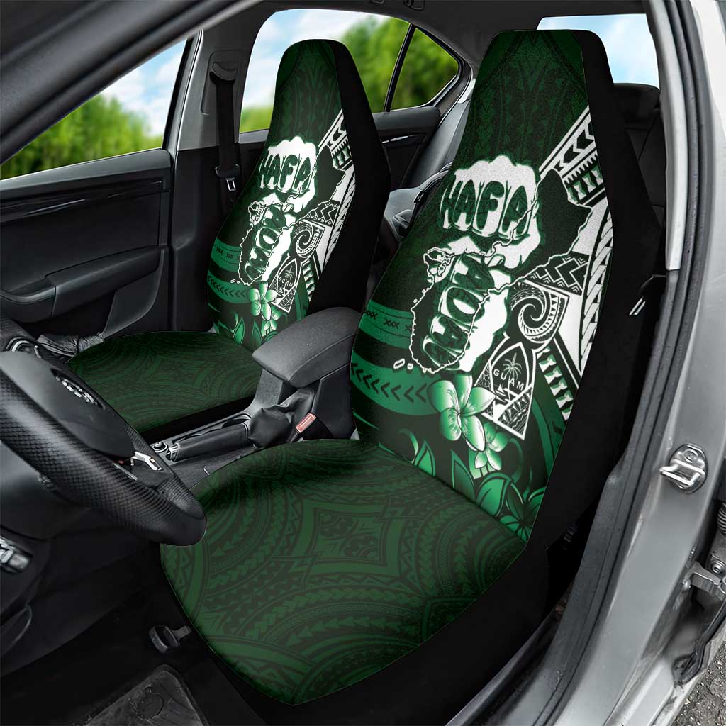 Hafa Adai Guam Discovery Day Car Seat Cover Chamorro Latte Stone Hand Green Version LT14 - Polynesian Pride