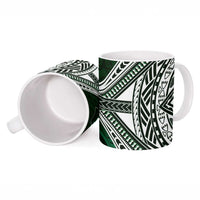 Hafa Adai Guam Discovery Day Ceramic Mug Chamorro Latte Stone Hand Green Version