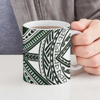 Hafa Adai Guam Discovery Day Ceramic Mug Chamorro Latte Stone Hand Green Version
