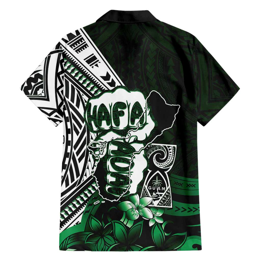 Hafa Adai Guam Discovery Day Family Matching Mermaid Dress and Hawaiian Shirt Chamorro Latte Stone Hand Green Version