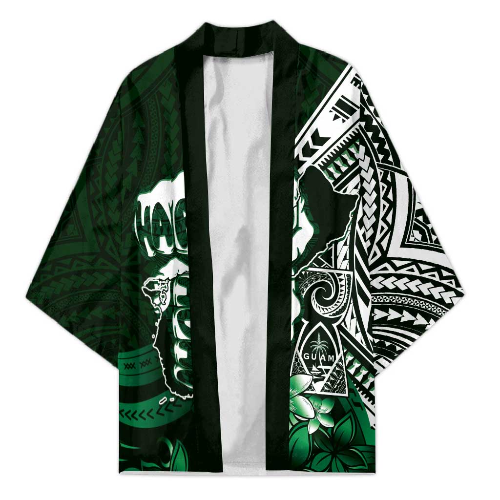 Hafa Adai Guam Discovery Day Kimono Chamorro Latte Stone Hand Green Version