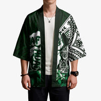 Hafa Adai Guam Discovery Day Kimono Chamorro Latte Stone Hand Green Version