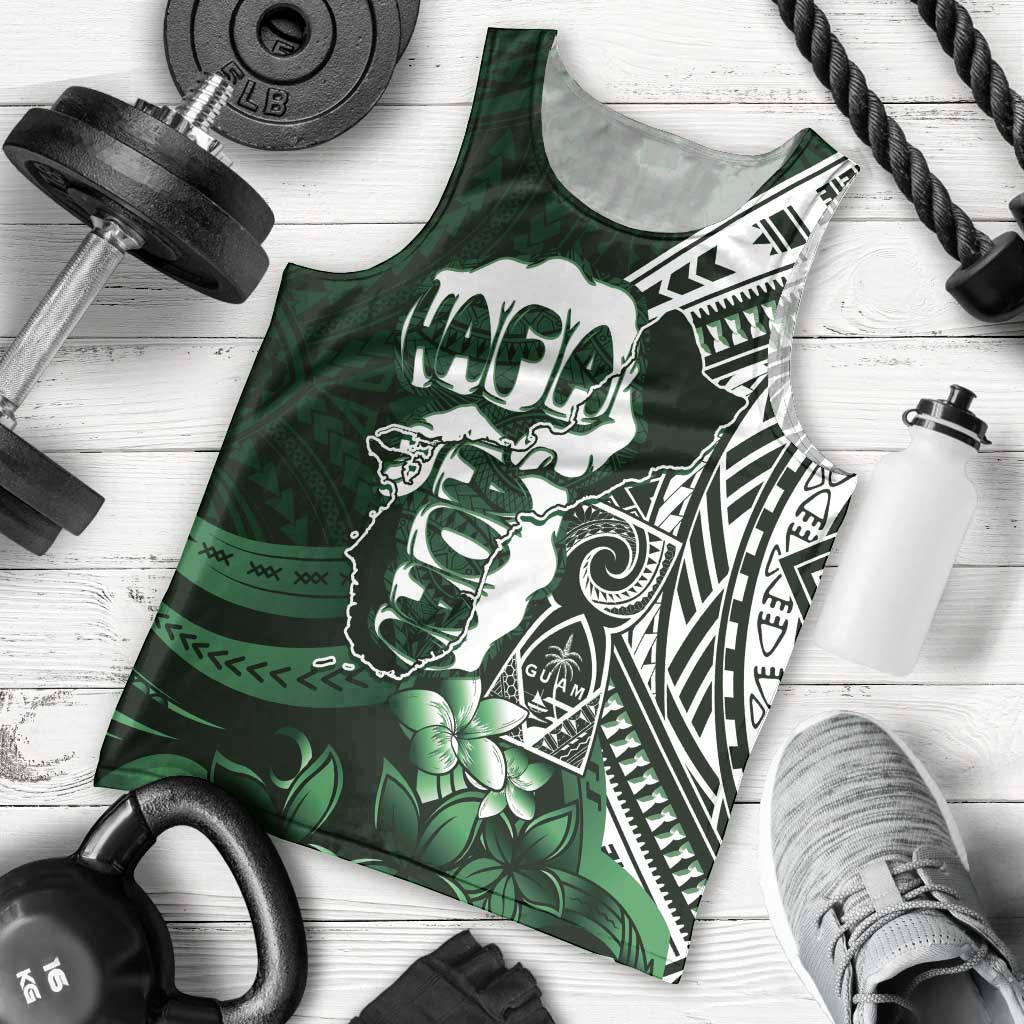 Hafa Adai Guam Discovery Day Men Tank Top Chamorro Latte Stone Hand Green Version