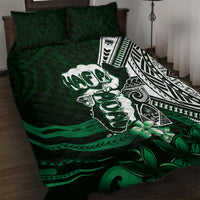 Hafa Adai Guam Discovery Day Quilt Bed Set Chamorro Latte Stone Hand Green Version