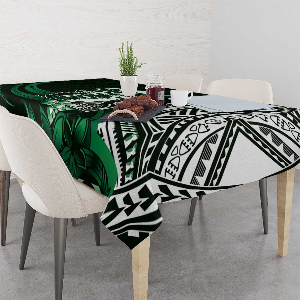 Hafa Adai Guam Discovery Day Tablecloth Chamorro Latte Stone Hand Green Version