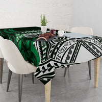 Hafa Adai Guam Discovery Day Tablecloth Chamorro Latte Stone Hand Green Version