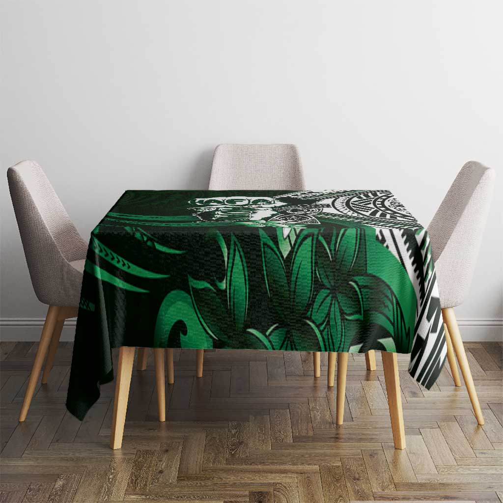 Hafa Adai Guam Discovery Day Tablecloth Chamorro Latte Stone Hand Green Version