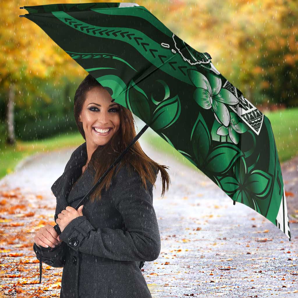 Hafa Adai Guam Discovery Day Umbrella Chamorro Latte Stone Hand Green Version