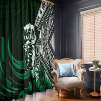 Hafa Adai Guam Discovery Day Window Curtain Chamorro Latte Stone Hand Green Version