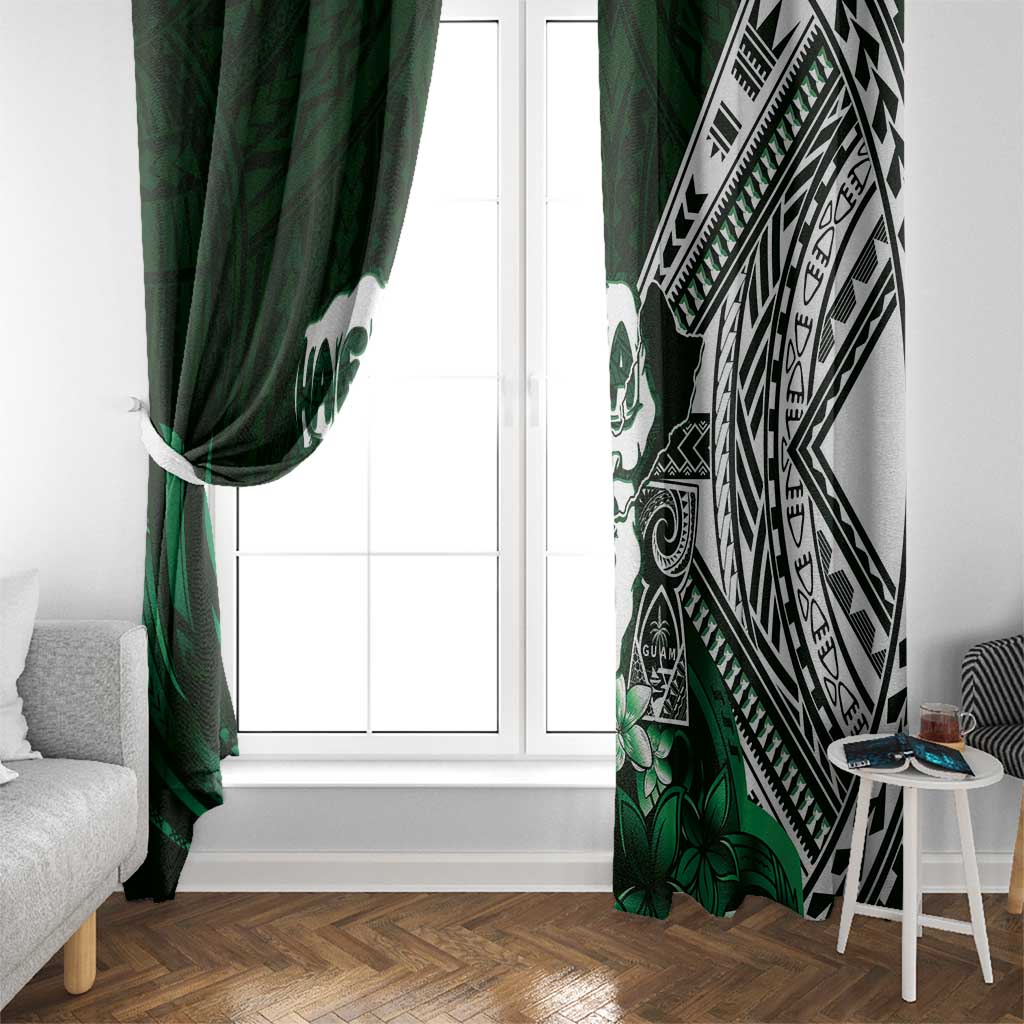 Hafa Adai Guam Discovery Day Window Curtain Chamorro Latte Stone Hand Green Version