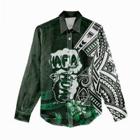 Hafa Adai Guam Discovery Day Women Casual Shirt Chamorro Latte Stone Hand Green Version LT14 - Polynesian Pride