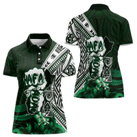 Hafa Adai Guam Discovery Day Women Polo Shirt Chamorro Latte Stone Hand Green Version