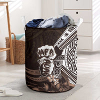 Hafa Adai Guam Discovery Day Laundry Basket Chamorro Latte Stone Hand Brown Version