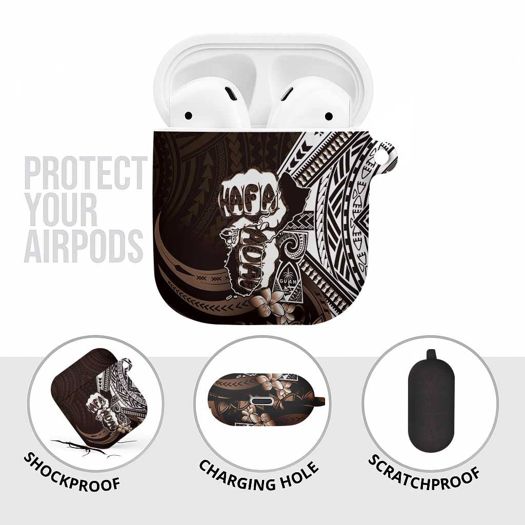 Hafa Adai Guam Discovery Day AirPods Case Chamorro Latte Stone Hand Brown Version