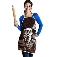 Hafa Adai Guam Discovery Day Apron Chamorro Latte Stone Hand Brown Version
