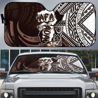 Hafa Adai Guam Discovery Day Auto Sun Shade Chamorro Latte Stone Hand Brown Version