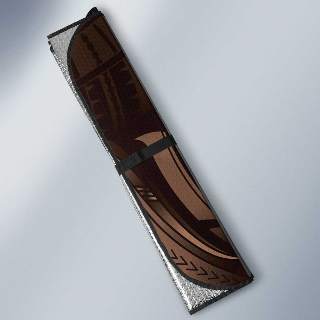 Hafa Adai Guam Discovery Day Auto Sun Shade Chamorro Latte Stone Hand Brown Version