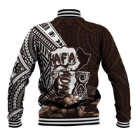 Hafa Adai Guam Discovery Day Baseball Jacket Chamorro Latte Stone Hand Brown Version
