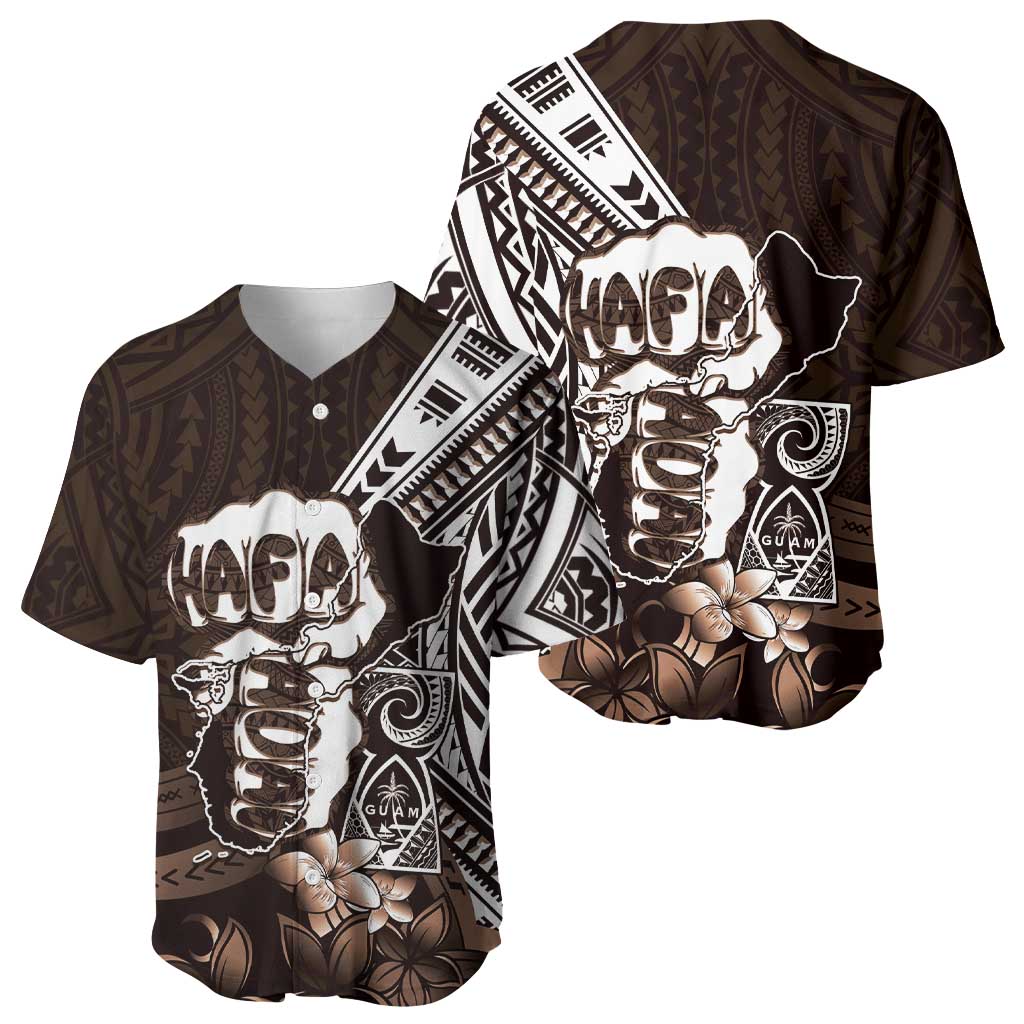 Hafa Adai Guam Discovery Day Baseball Jersey Chamorro Latte Stone Hand Brown Version