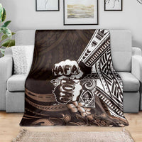 Hafa Adai Guam Discovery Day Blanket Chamorro Latte Stone Hand Brown Version