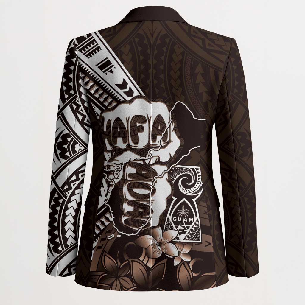 Hafa Adai Guam Discovery Day Blazer Chamorro Latte Stone Hand Brown Version